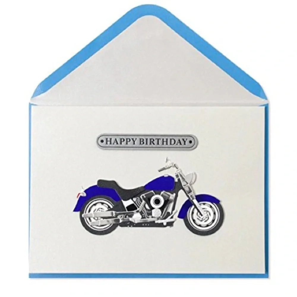 🆕Motorcycle Guy Birthday Greeting Card